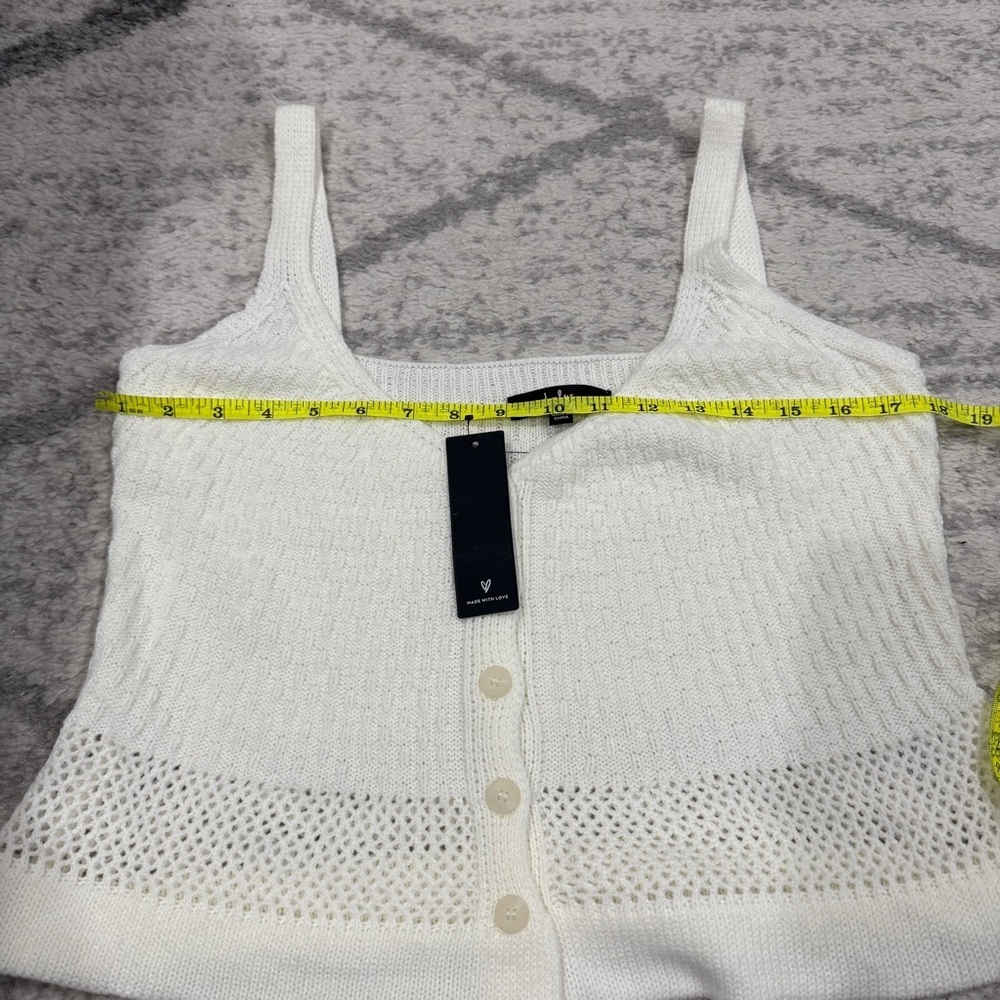 Lulu's Cream Knit Button-Front Crop Top - Picture 7 of 8